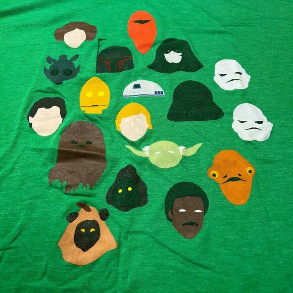 Stars Wars SIZE 2XL Tee 2013 Mad Engine T-Shirt Heads Faces Luke Leia C3PO - Picture 6 of 9